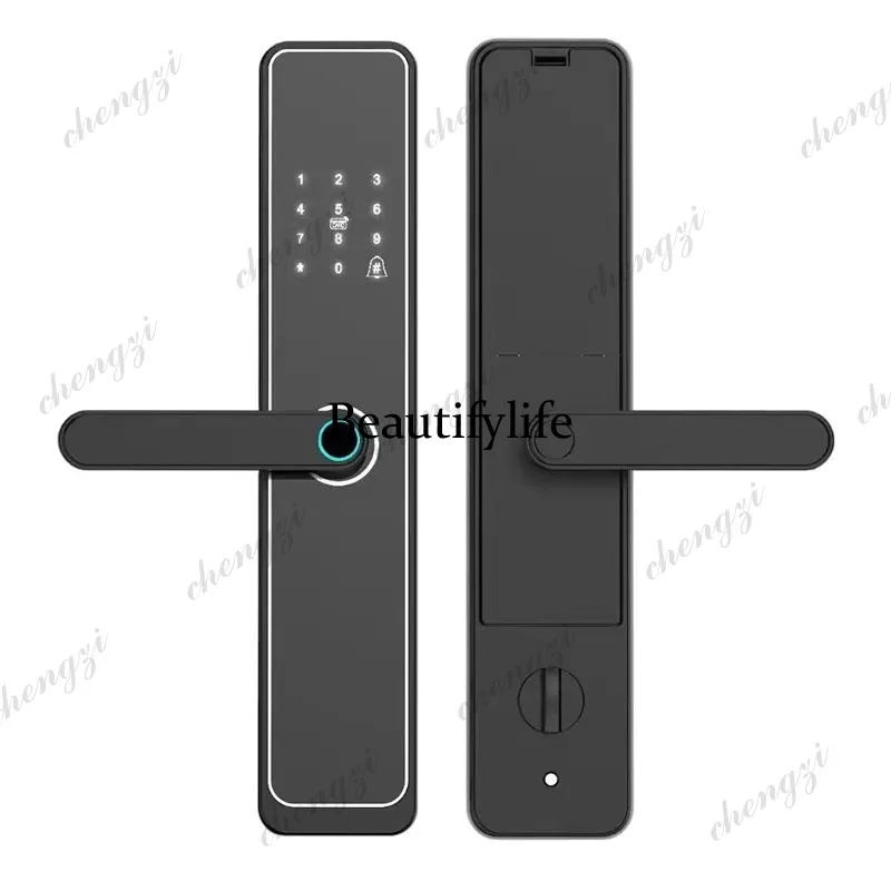 Fingerprint lock, apartment password, homestay rental room, hotel chess and card indoor wooden door smart lock