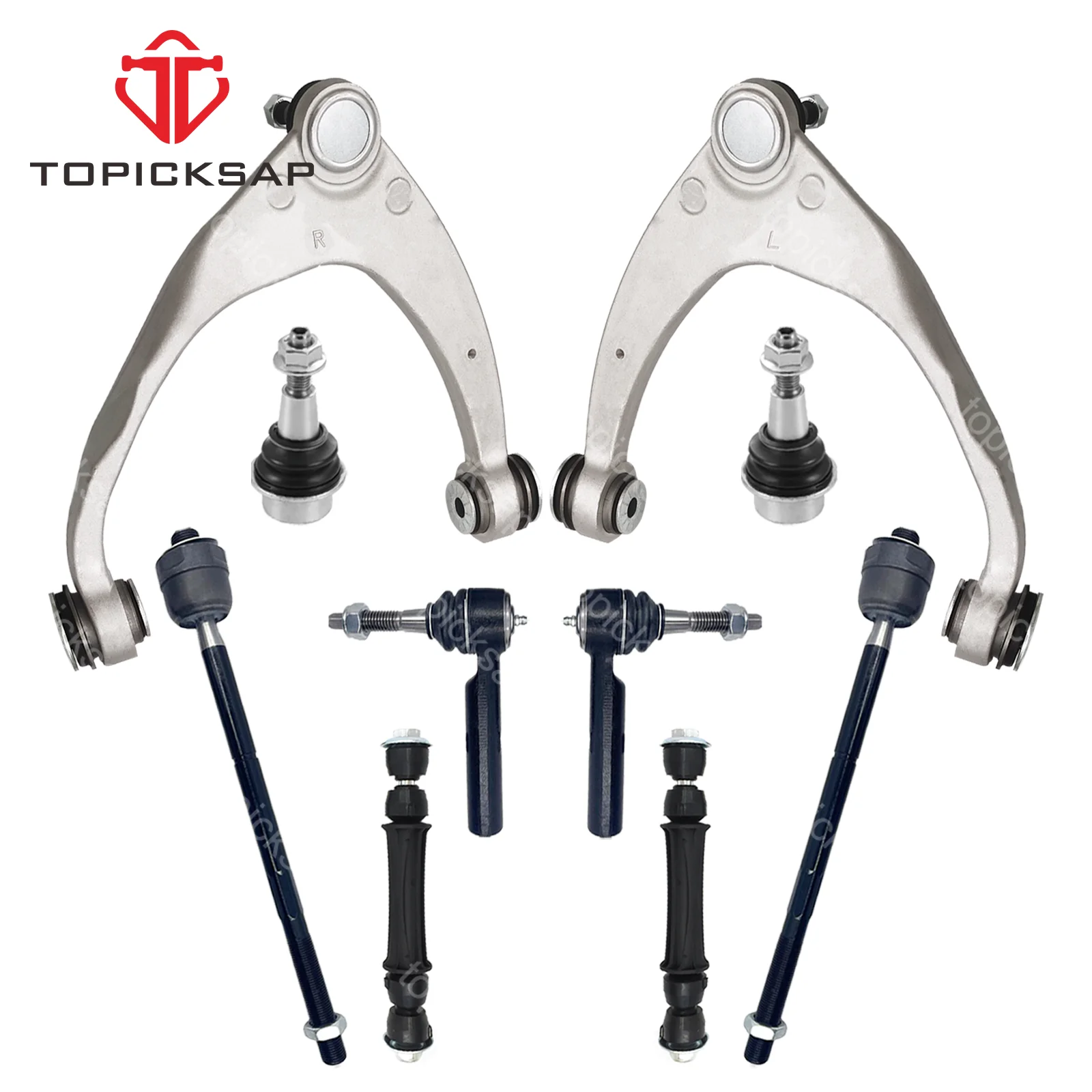 TOPICKSAP 10pcs Front Upper Control Arm Ball Joint Suspension Kit for Cadillac Escalade Chevrolet Silverado Sierra 1500 2014-16