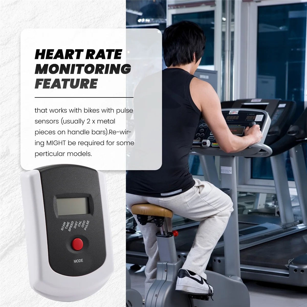 Trendy! Monitor Speedometer with Heart Rate for Fitness Stationary Bikes, Magnetic Bike