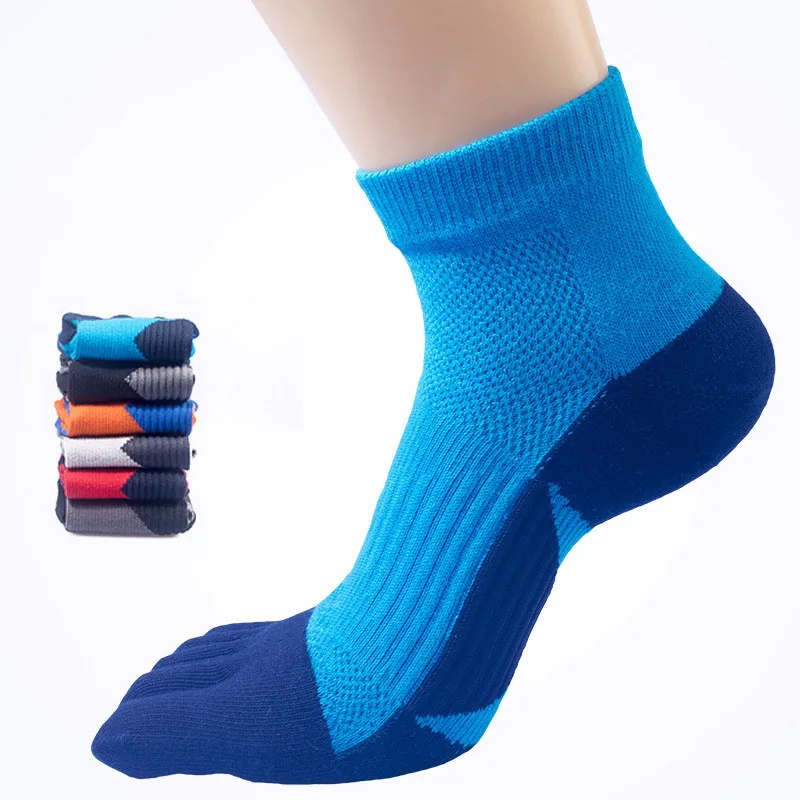 

5 Pairs High Quality Men's Compression Toe Sport Socks Cotton Sweat-absorbing Anti-friciton Running Hiking Cycling Ankle Socks