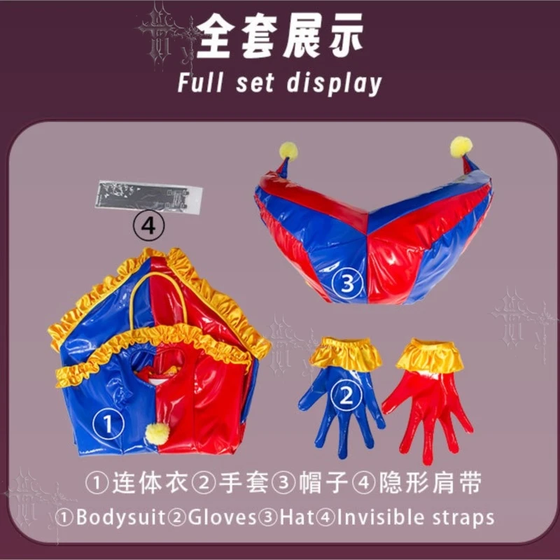 Pomni Fan Swimsuit Cos Outfit With Hat Dial Circus Game Cosplay Costume Suitable For Convention Poot Cartoon Character Halloween view 5
