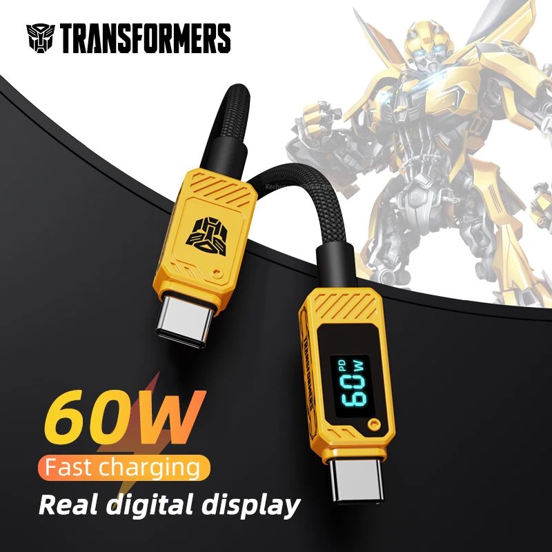 Transformers 100W LED Digital Display Quick Charge USB Type C Cable For Samsung Xiaomi POCO Redmi Huawei Fast Charging Data Cord