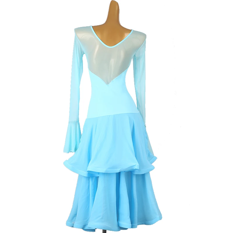 Valzer Sala da ballo Abito da competizione viola chiaro Abito da ballo Lago Blu Nuovo abito da ballo per pratica Abito da flamenco Rosa