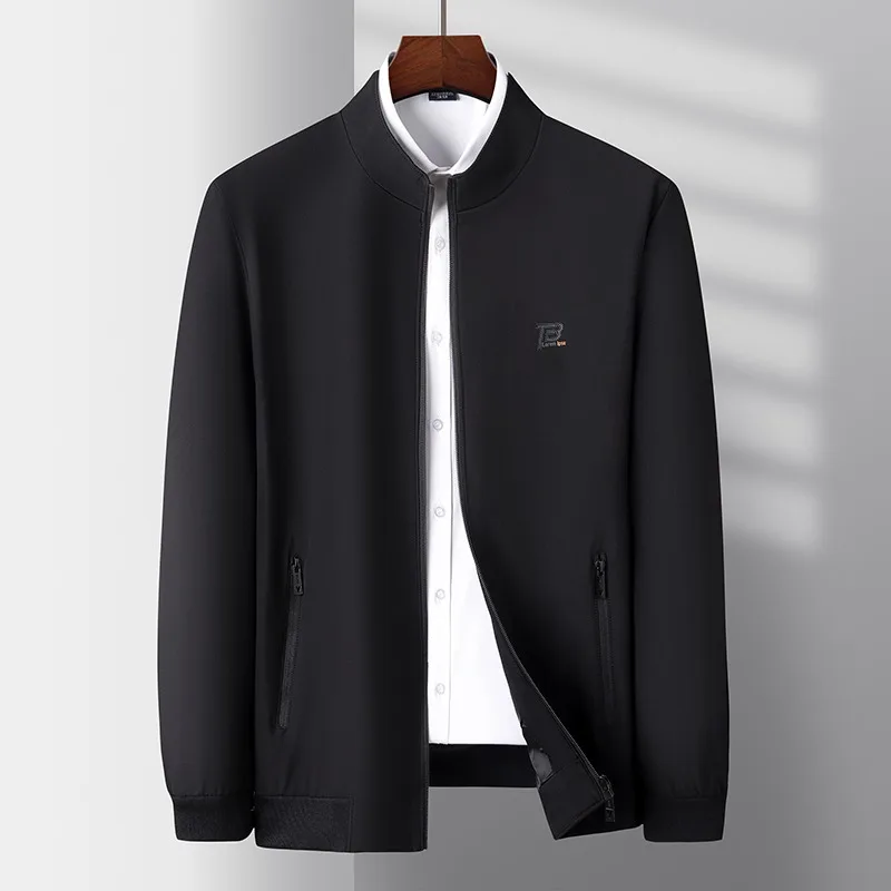 

Spring Autumn Men's Stand-up Collar Jacket Breathable Business Casual Jackets Classic Solid Color Coats Social Men Clothing