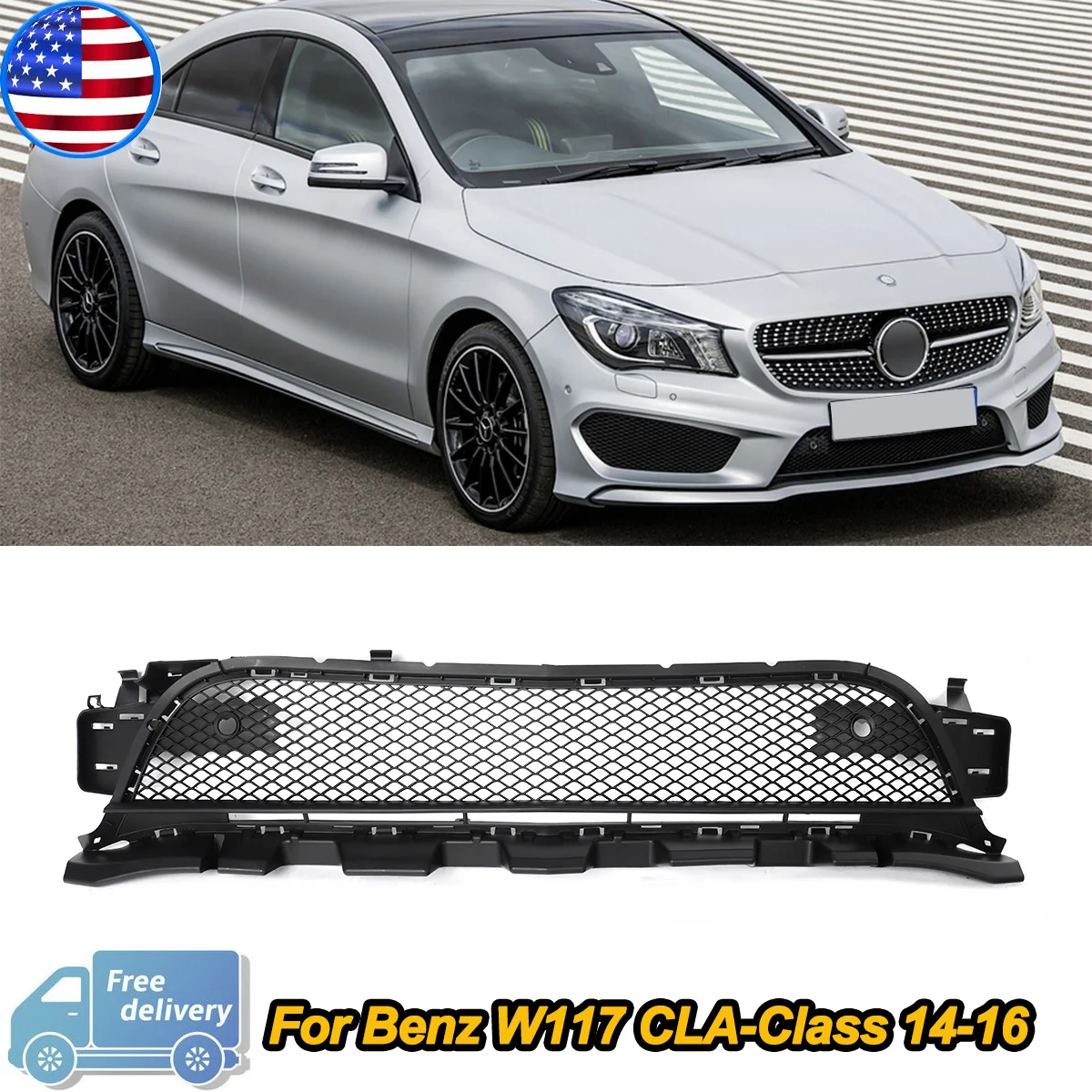 

Front Bumper Lower Grill Grille A1178852122 For Mercedes Benz CLA W117 2013-2015