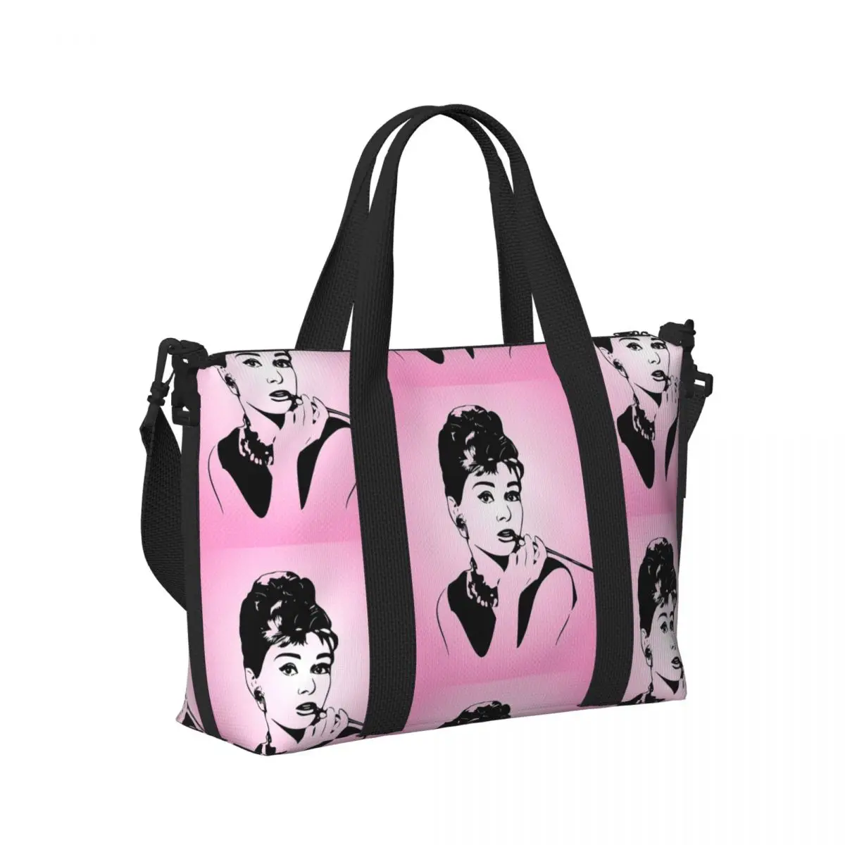 

Одри Хепберн Поп-арт Пляжная дорожная сумка Большая вместительная сумка-тоут для спортзала Спортивная женская дорожная сумка для покупок