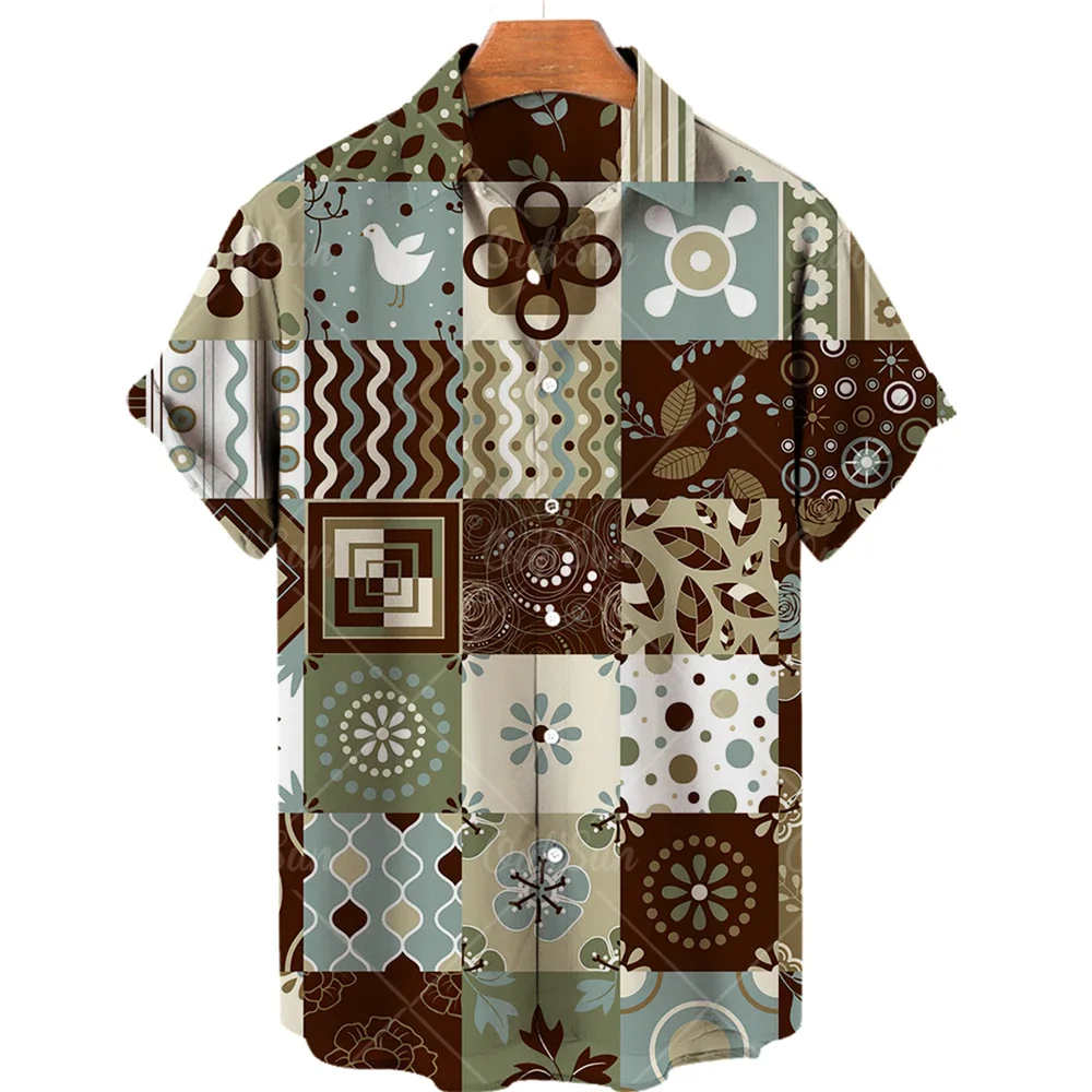 Hete Nieuwe Heren Hoge Kwaliteit Luxe Hawaii Dazn Vakantie Strand Bloemen Shirt Elegant Heren Top Verkoop Beste Etnische Stijl Kleding 2023