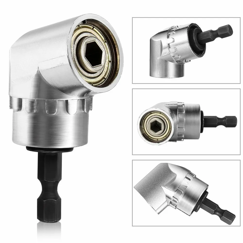 105 Degree Right Angle Drill Adapter 1/4 Inch Hex Shank Screwdriver Bit Holder Extension Tool For Electric Drill Narrow Space Wo