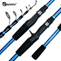 BIUTIFU Telescopic Spinning Casting Mini Fishing Rod 1.8/2.1/2.4m Travel Bastcasting 3-30g Ultralight Carbon Lure Trout Pole