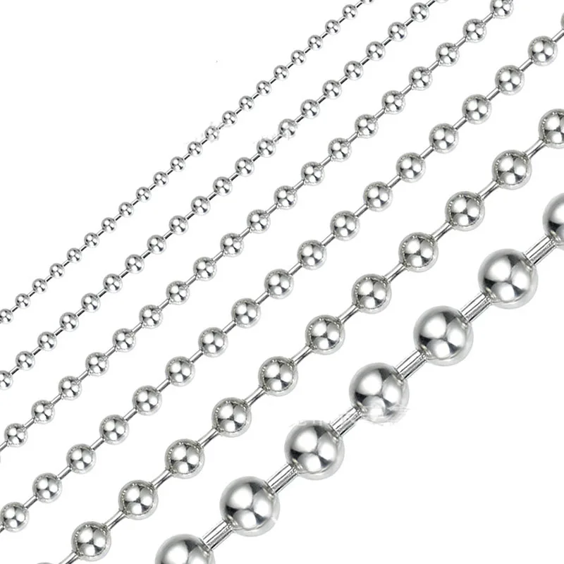 1.5 2 2.4 3 4 5 6 8 10 mm Stainless Steel Ball Chain Bead Chain Connectors Bulk For DIY Necklace Pendants Keychain Jewelry