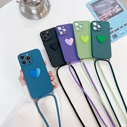 Crossbody Lanyard Cord Love Case For Samsung Galaxy A52 A32 A53 A33 A13 4g A23 A73 A72 A04s 5g M53 M52 M23 Cover A 52 32 13 M53