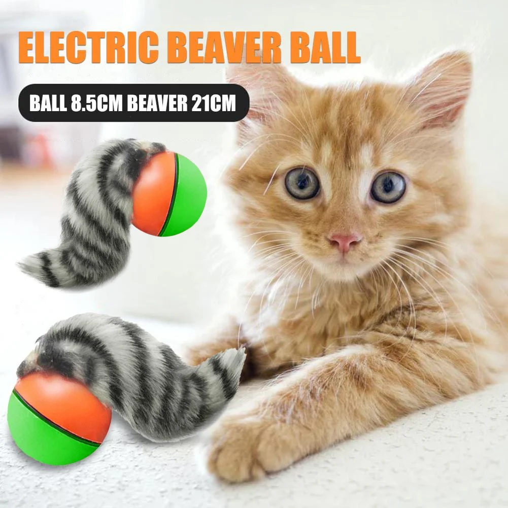 Electric Beaver Weasel Rolling Ball Teeth Grinding Toys Random Durable Funny Bite Squeak Toys for Pet Dog Cat Chewing Teeth Toys