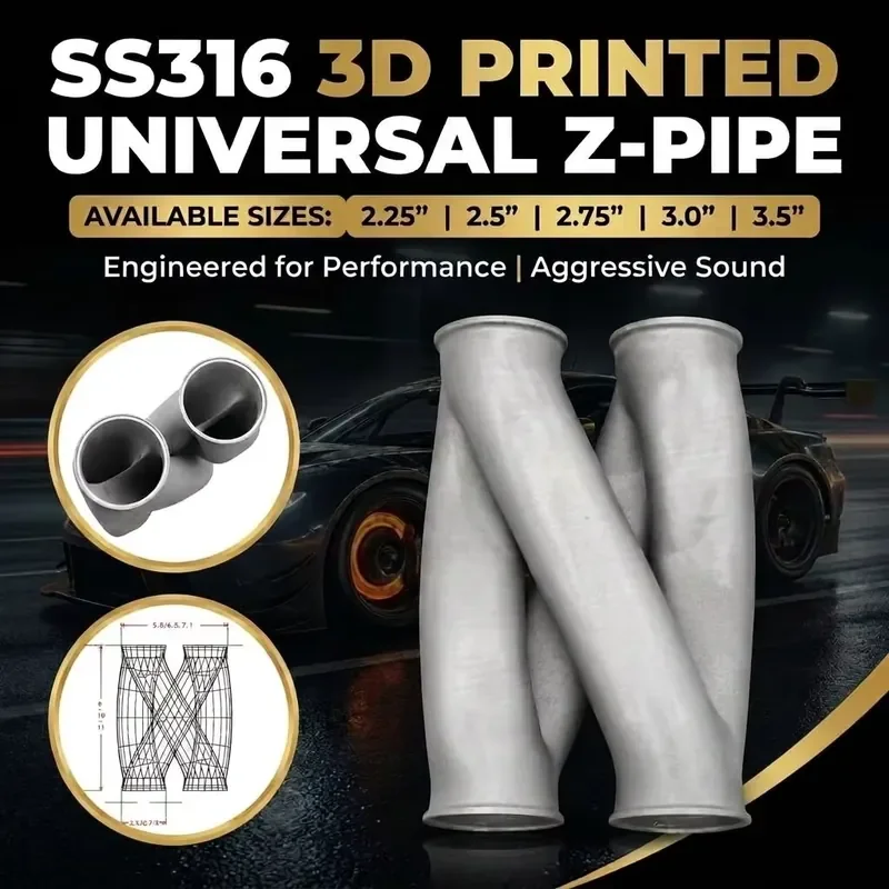 【Durable Practical Daria】 Racing New Style 3D Printing Z Pipe for All Car Models Exhaust Pipe Auto Car Parts 316 Stainless