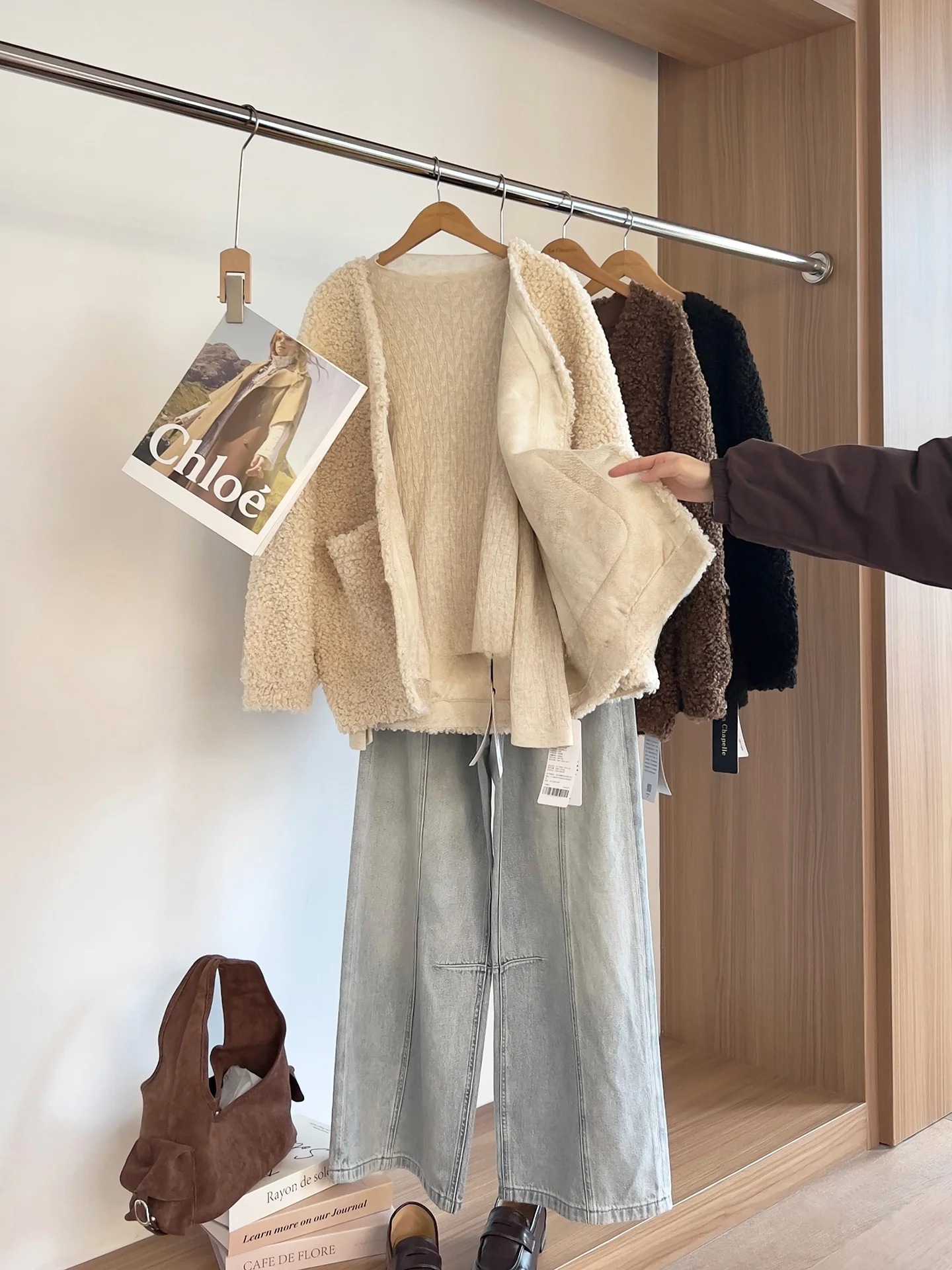 เสื้อแจ็คเก็ต La Chapelle รุ่น Double ket V-Ne Slimming Jaet ผ้าหนังเทียม ดีไซน์อเนกประสงค์ สำหรับผู้หญิง แฟชั่นลำลอง เหมาะสำหรับใส่ไปทำงาน