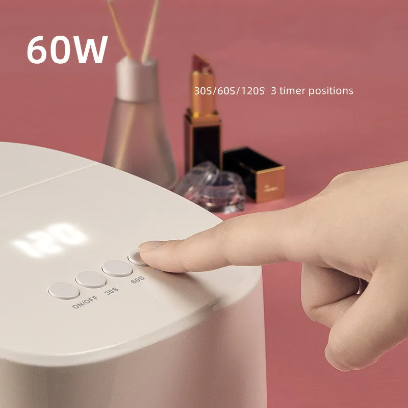 The new 60W nail art light therapy machine led phototherapy light rechargeable nail machine USB nail dryer uv baking lamp