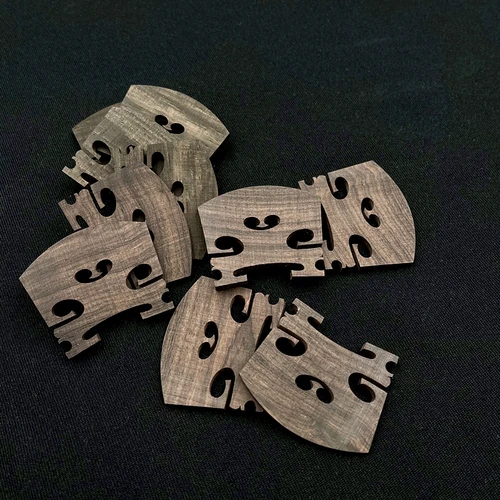 Imagen 2 del producto 2 uds. Puentes de violín 4/4 de ébano puro Natural de grado 1 de importación, accesorios de piezas de violín de alta calidad