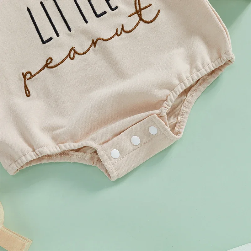 Infant Baby Girls Boys Sweatshirts Rompers Letter Peanut Embroidery Long Sleeve  Bodysuits Jumpsuits Newborn Clothes