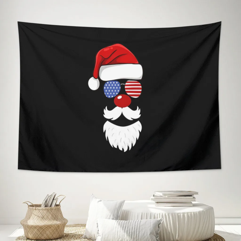 Merry Freakin Christmas Santa Tapestry Cartoon Wall Hanging for Bedroom Tapestries Poster Blanket College Dorm Home Decoration