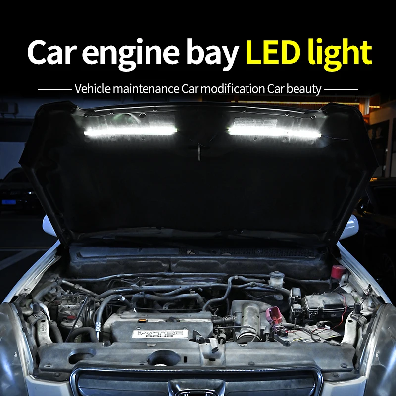 Universal car hood maintenance LED lights, easy to install, convenient for car maintenance, high brightness Maintenance-specific