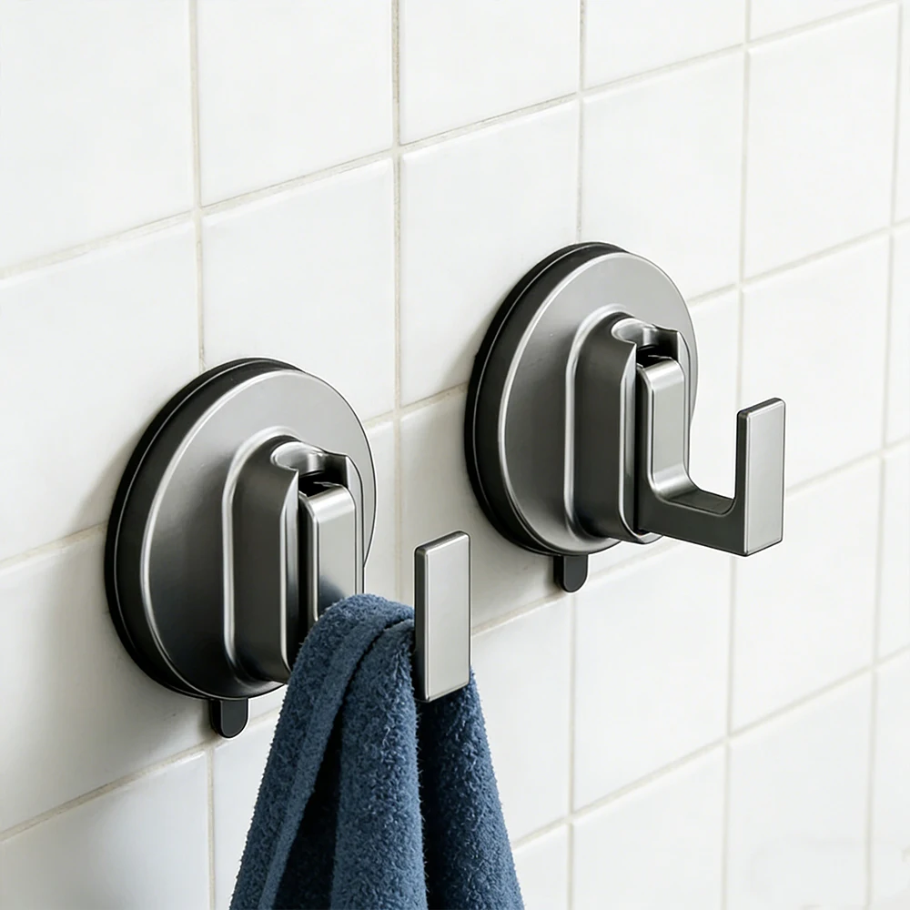 1 / 2 / 4 Pcs Non-perforated Vacuum Power Suction Cup Hook No Trace Towel Waterproof Hanging for Bathroom Kitchen Door Wall Home