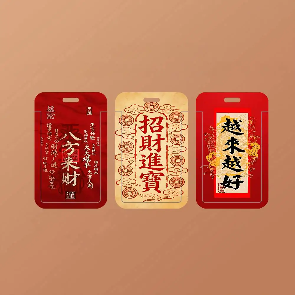 Chinese Talismancn PVC ID Card Holder Cute Badge Holder Waterproof Card Case For Student Office Work Bus Card Cover