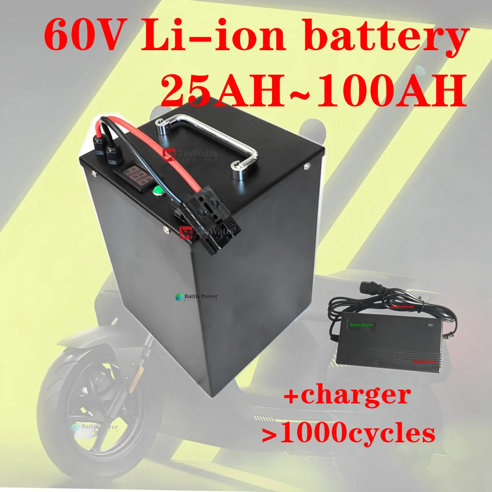 

Battis power 60V Li-ion battery 25Ah~100Ah for 1KW 2KW 3KW Golf Demo Go Cart Two Wheeler