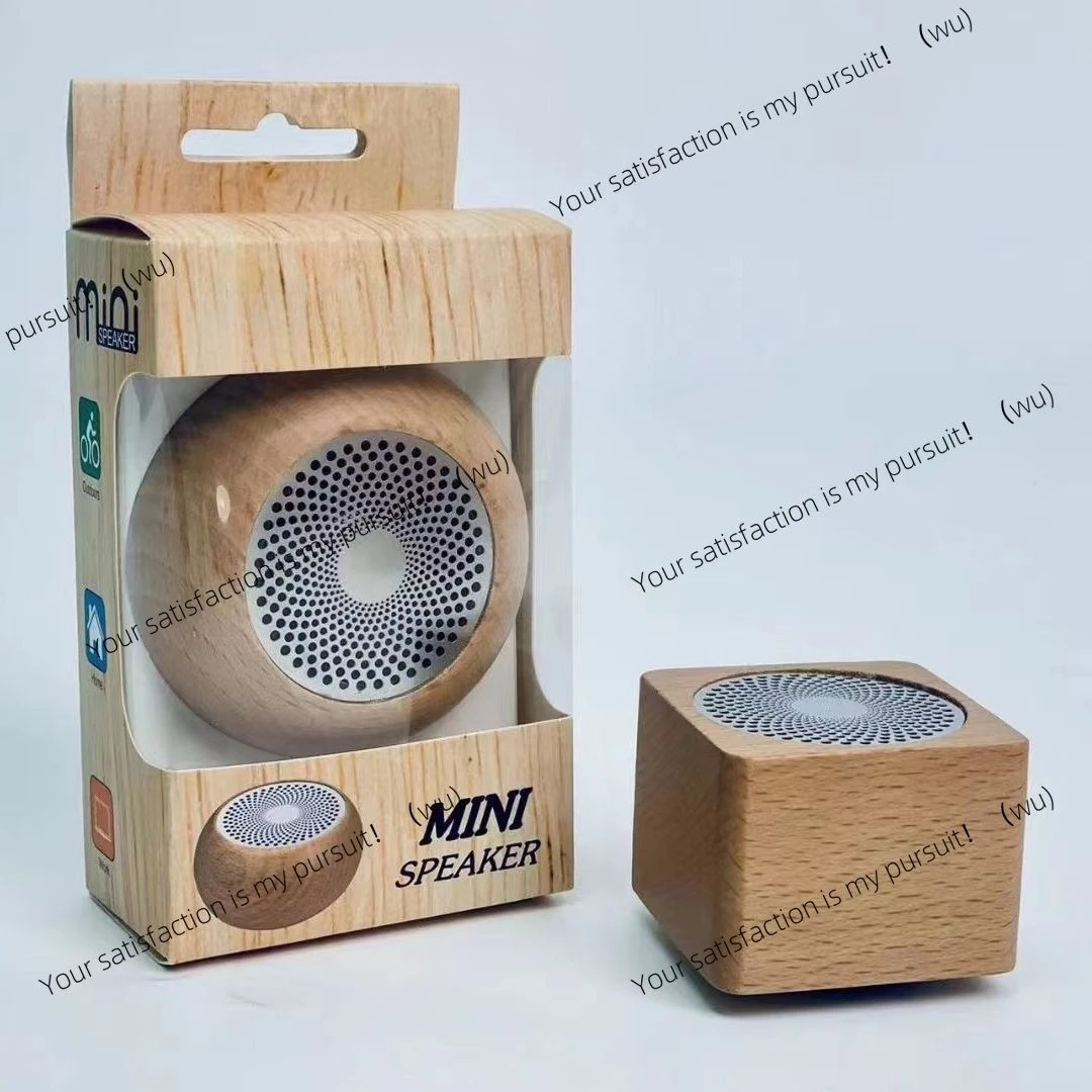 

Wooden bluetooth speaker Portable subwoofer logo gift Mini wooden wireless retro solid wood bluetooth speaker