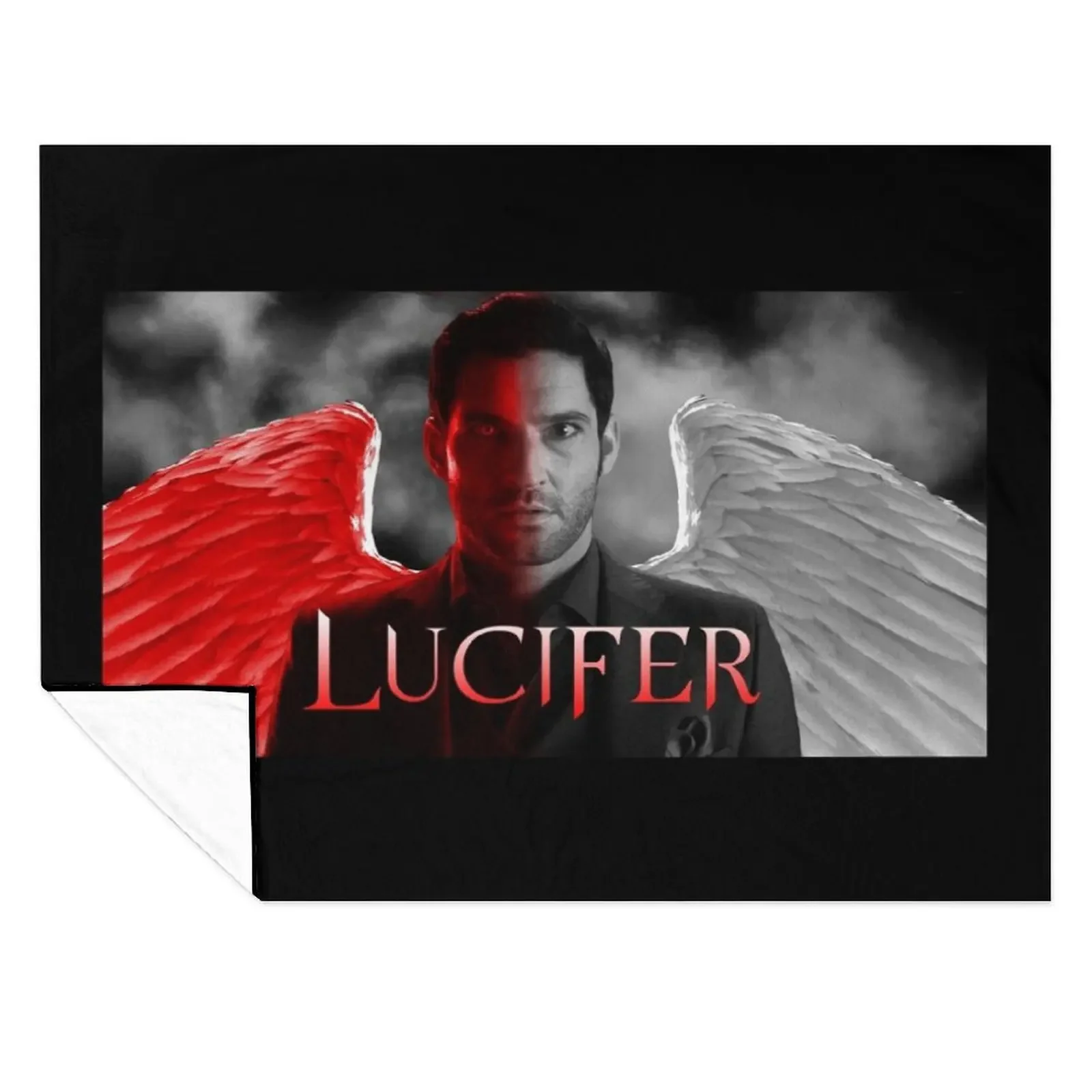 

Lucifer Half Devil Face Throw Blanket Flannels Thermal Cute Plaid Hair Blankets