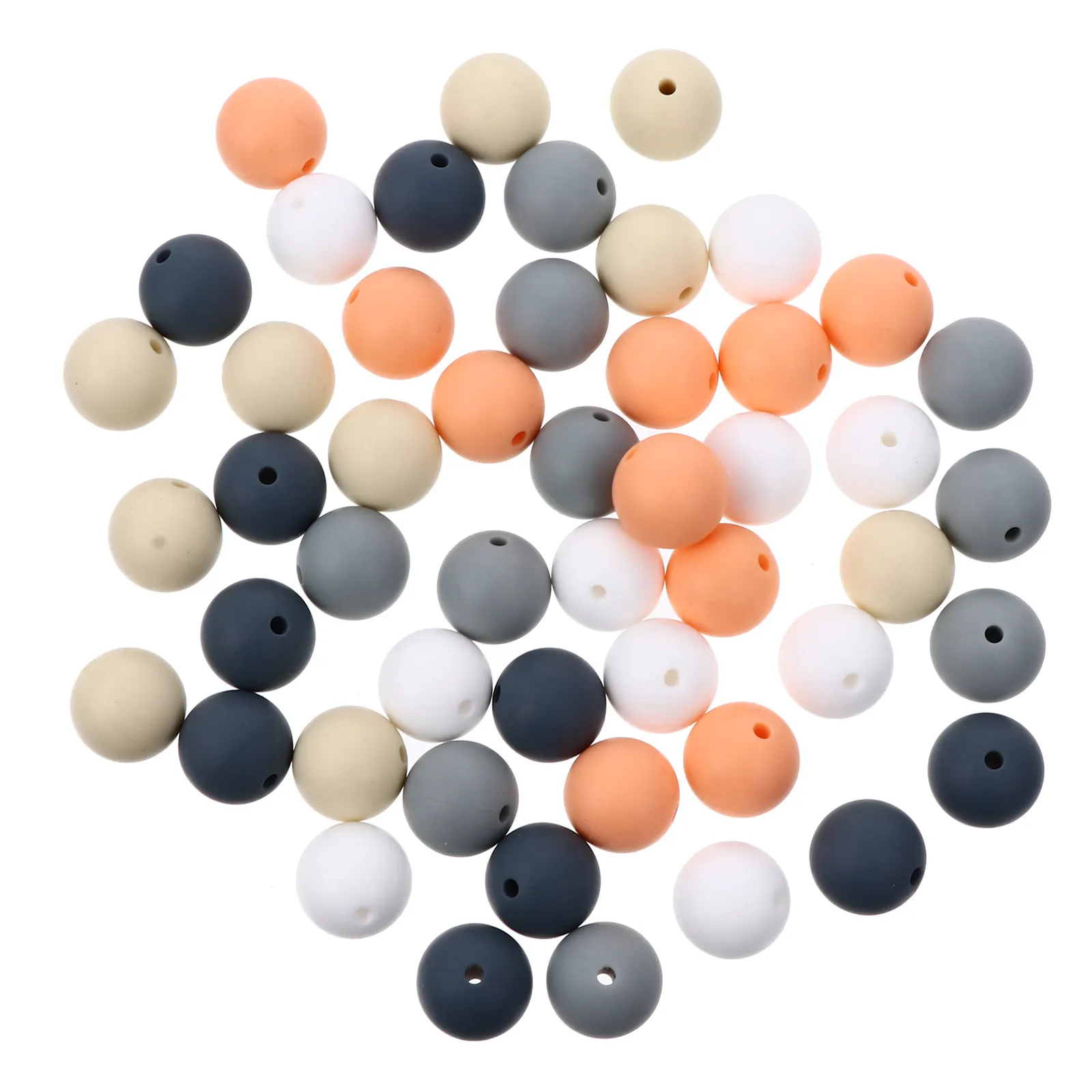 50Pcs Silicone DIY Teething Beads Multi-Style Baby Pacifier Chain Infant Chew Bracelet Oral DIY Teething Beads