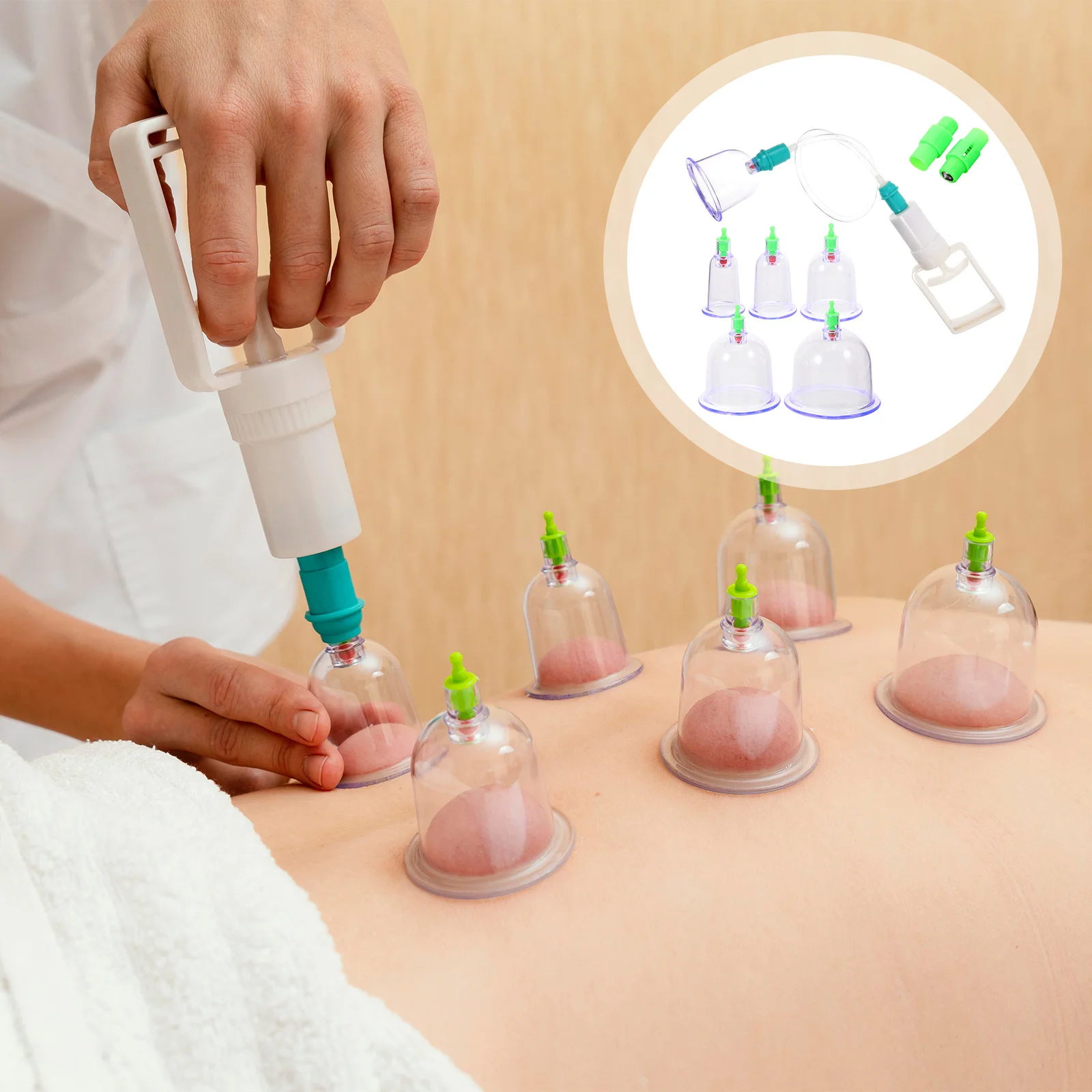 

1 set 1 Set Vacuum Cupping Jar Clear Thickened Home Use Cupping Therapy Tool For Muscle Relaxation Blood Flow Massage Body Tool