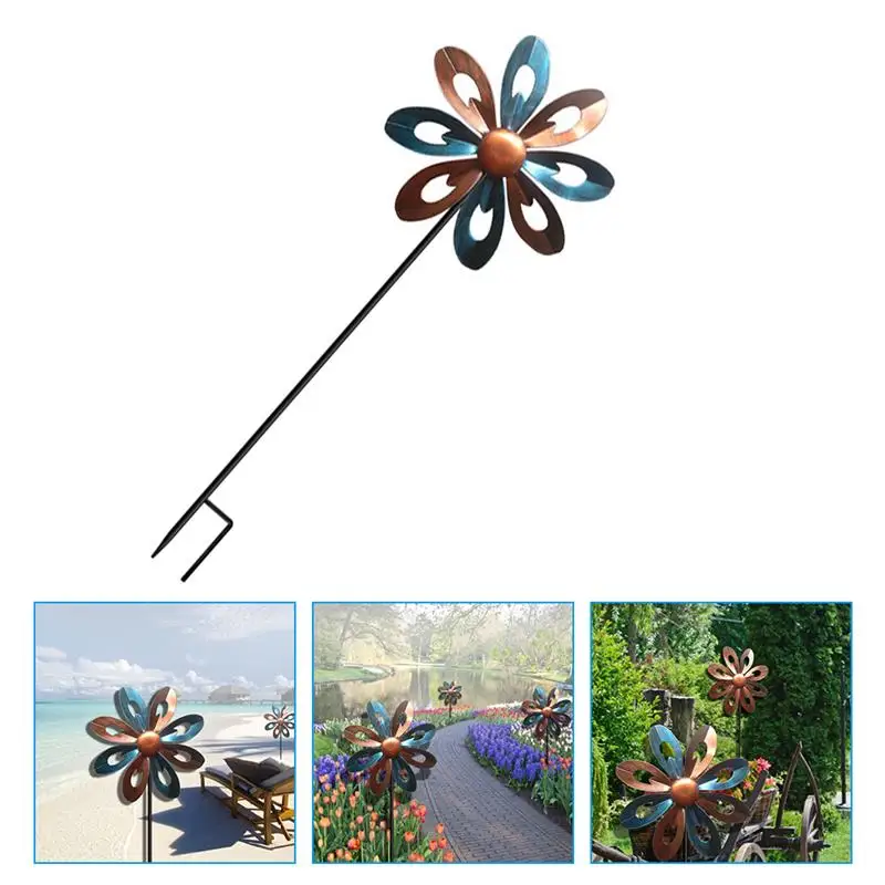 Garden Rotary Windmill Plug-In Decorative  Garden Iron Art Windmill Outdoor Garden Yard Decor Garden Decorations Garden Decor