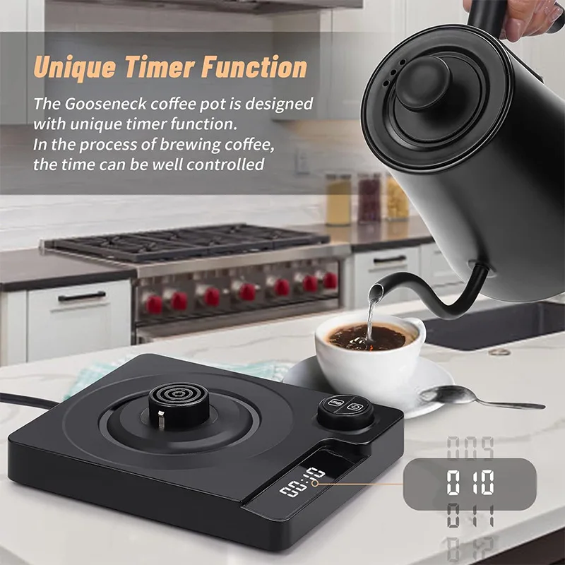 Электрический чайник, интеллектуальный электрический чайник с постоянной температурой и мелкими горловинами, чайник для ручного приготовления кофе, чайник с гусиной шеей