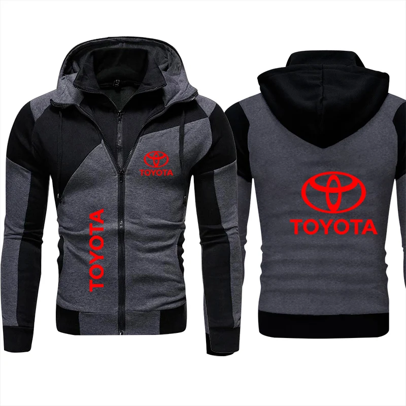 Motorcycle Jacket Toyota Car Logo Hoodie Trendy Thicken Sweatshirt Zip Pullover Men Sportswear Biker Racing Mens Toyota Clothing