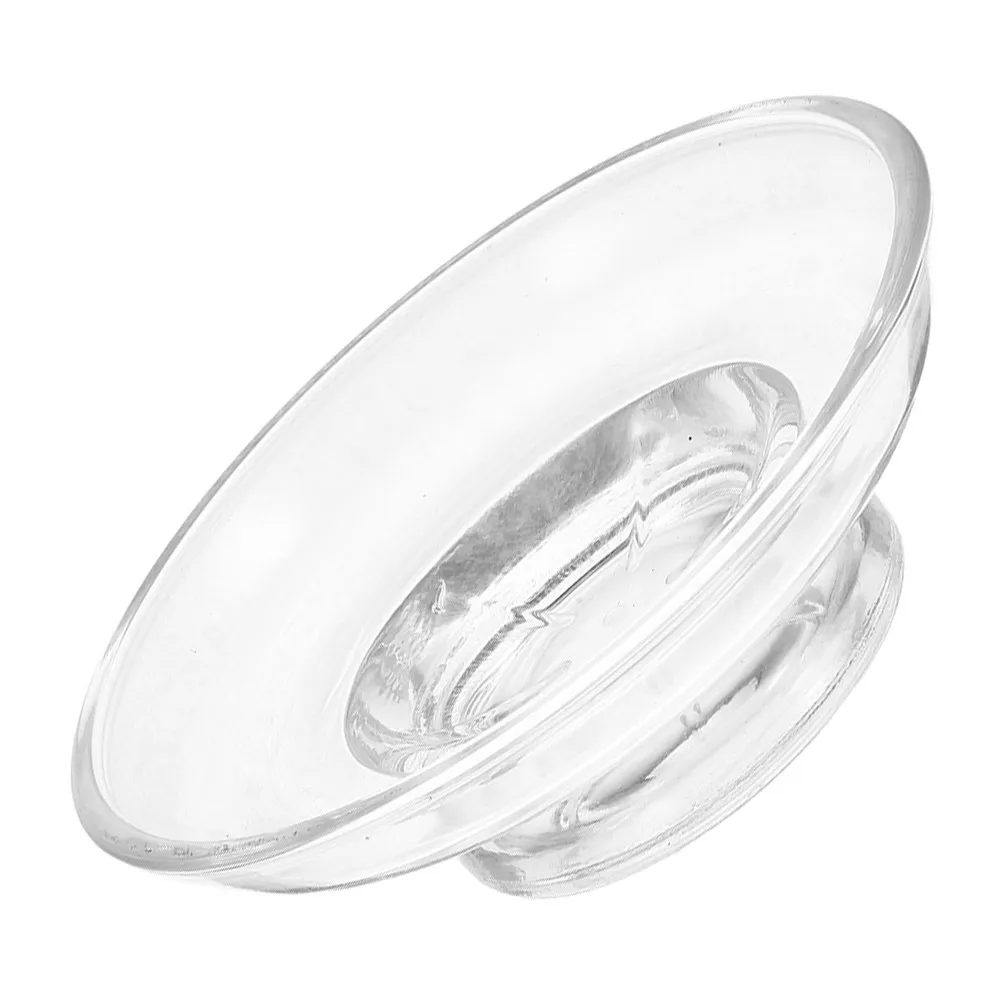Clear Glass Soap Dish Round Transparent Soap Holder for Bathroom Countertop Kitchen Sink Shower Bathtub Nonslip Easy Clean
