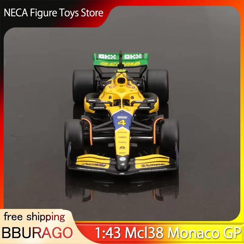 BBURAGO 1:43 Diecast McLaren MCL38 F1 Car Model Daniel Ricciardo #81 Collectible Toy Motor Racing Fans Gift Boys Play Vehicle