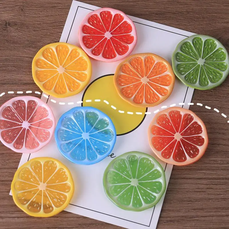 4pcs Mini Lemon Slice Resin Cabochons Colorful Lemon Model Transparent Fruit Charms DIY Decoration Home Desktop Decor Decoratio