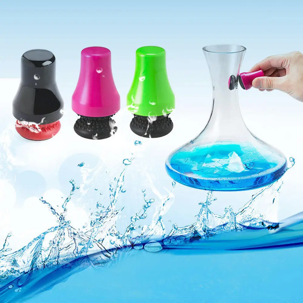 3 Color Magic Magnetic Glass Spot Soft Silicone Scrubber Magnetic Cleaning Brush Bottle Brush Keep Glass Vases Flasks Decanters