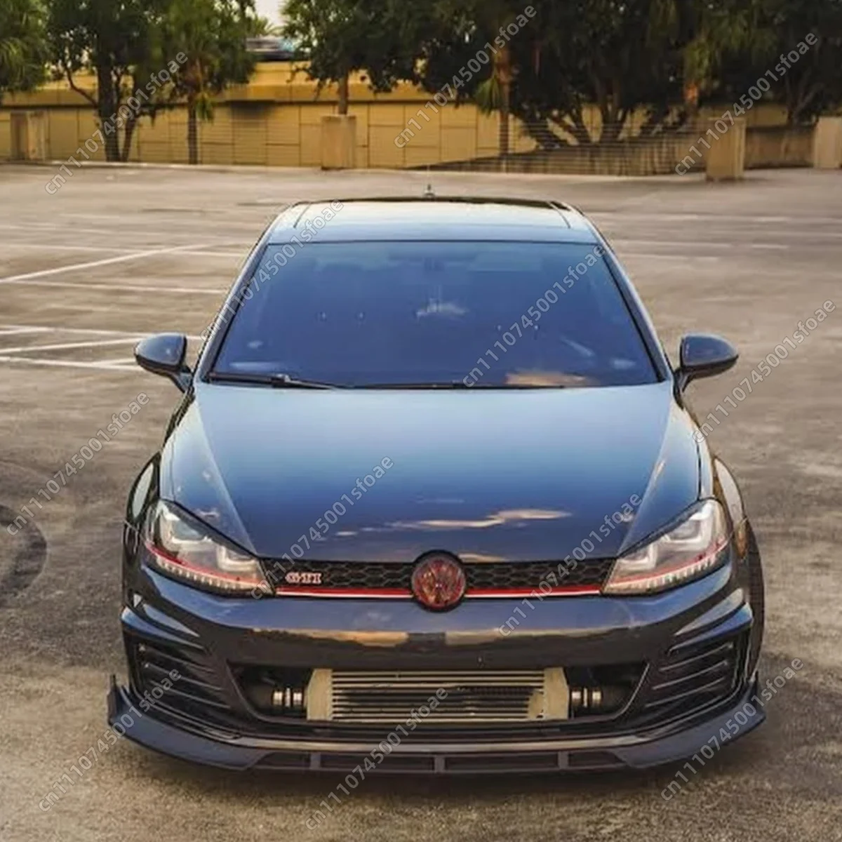 Fit For VW Golf MK7 Variant Alltrack 2014-2017 ABS Glossy Black Car Front Bumper Splitter Diffuser Coat Body Kit Styling Tuning