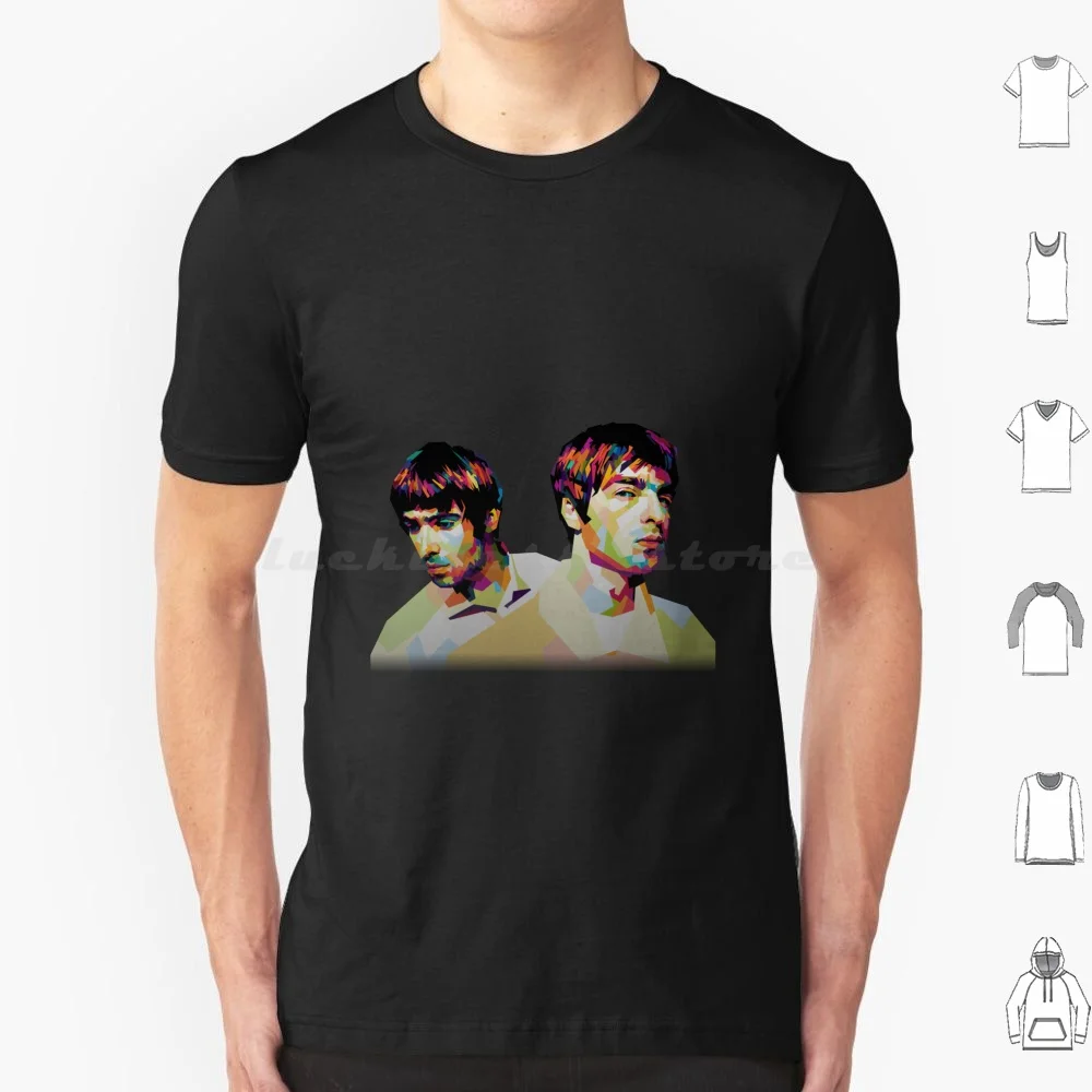 Camiseta Liam y Noel talla grande 100% algodón Liam Gallagher Noel Gallagher Gallagher banda musical Britpop música Live Forever Why Me