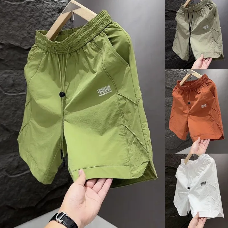 

Ice Silk Thin Four-Part Men's Summer Qui Dry Loose Running Casual Beach orts Comfortable Breathable Lightweight Pants
