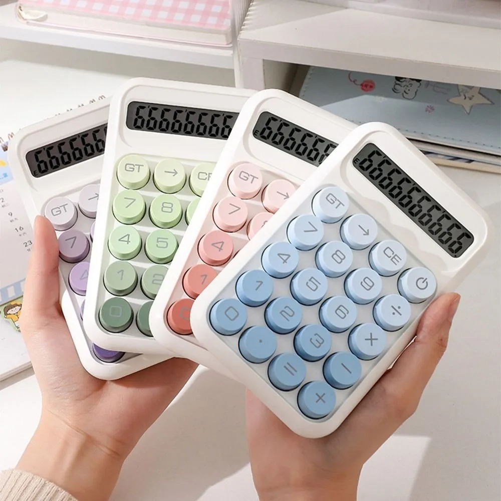 10-digit Display Electronic Calculator Transparent Design Gradient Color Desktop Calculator High Appearance Lcd Display