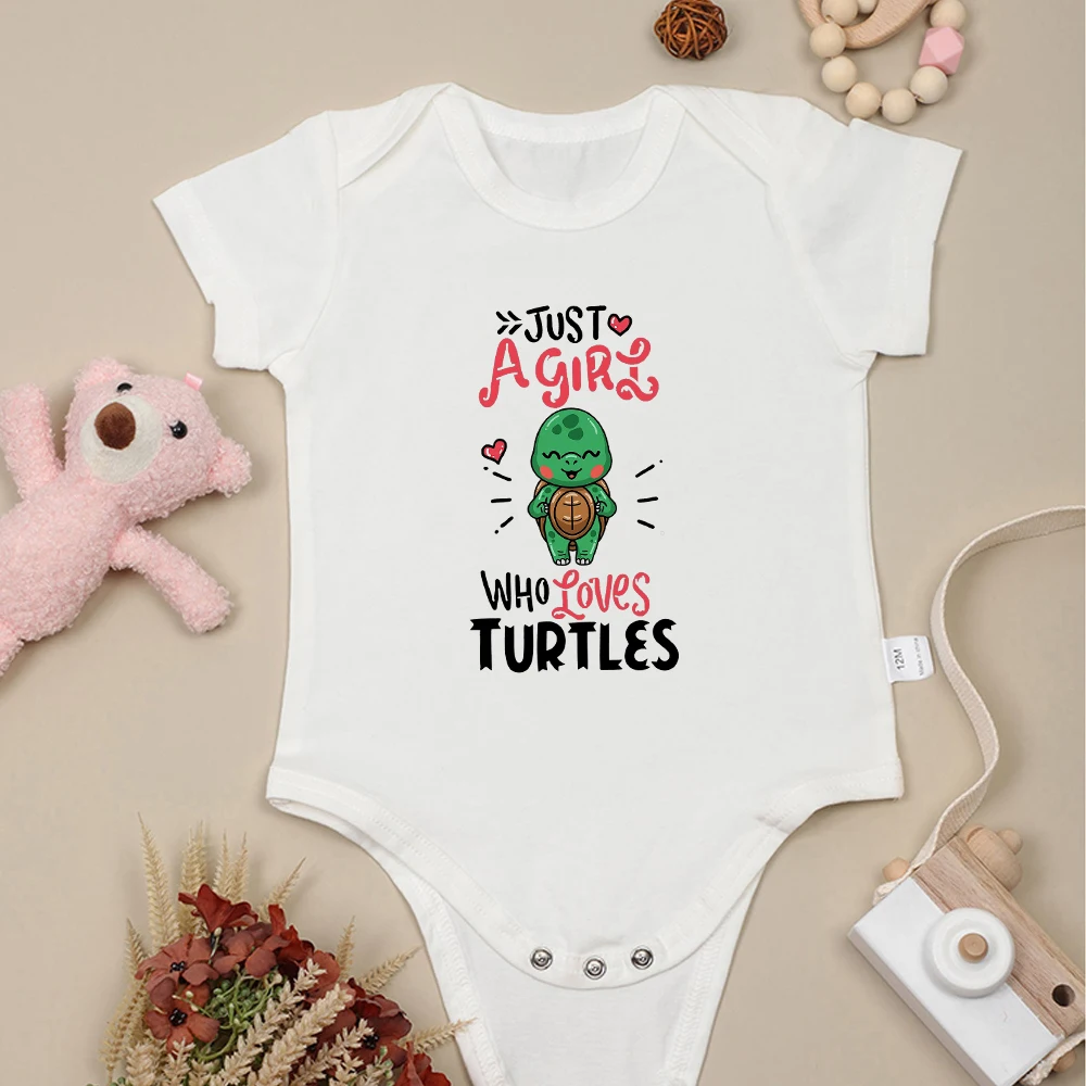 

Cute Turtle Baby Bodysuit Summer Street Casual Newborn Boy Girl Clothes Cotton Onesie Short Sleeve Breathable Infant Playsuits