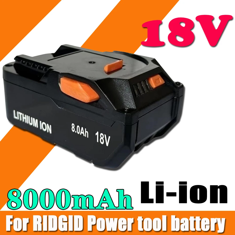 

For AEG 18V Battery 8.0AH Lithium-Ion Battery for RIDGID R840087 R840085 L1815R L1850R L1830R R840083 Series Cordless Power Tool