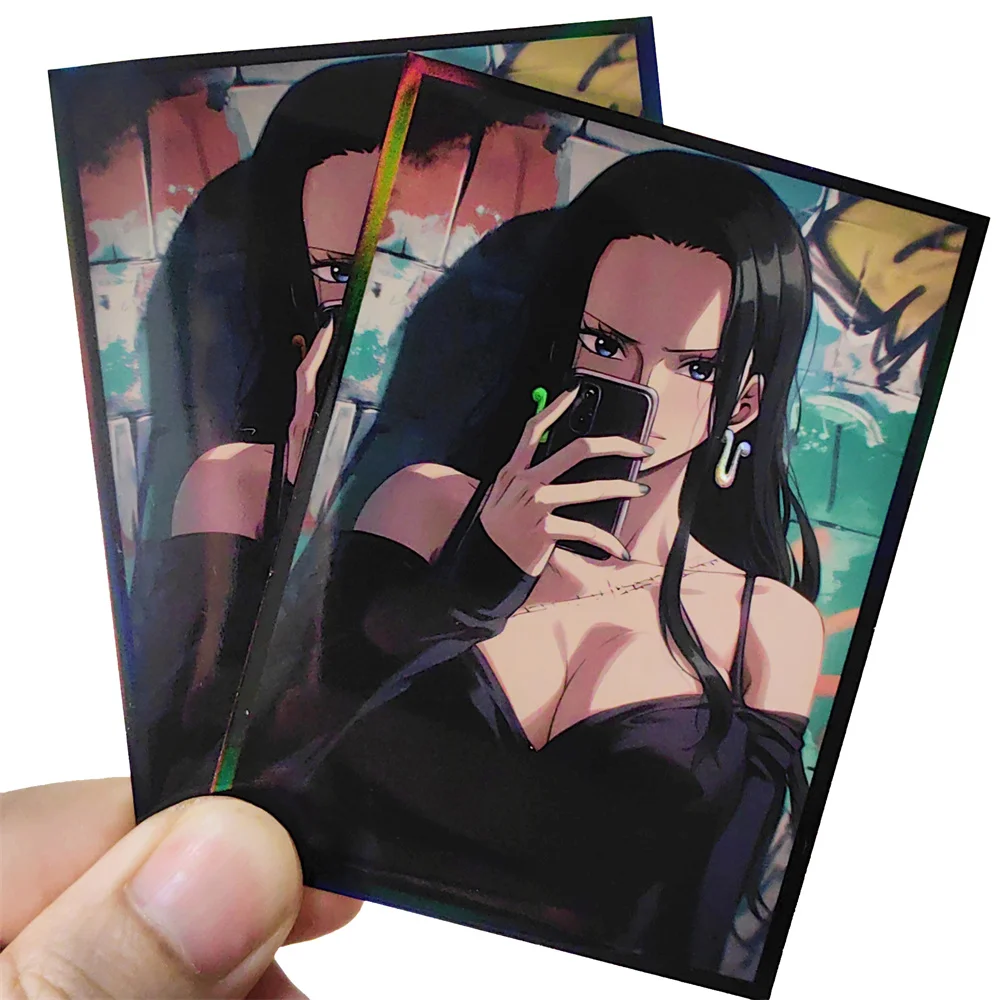 60PCS Anime One Piece Boa·Hancock Card Sleeves Board Games OPCG PTCG Trading Cards Laser Shine Protector Case