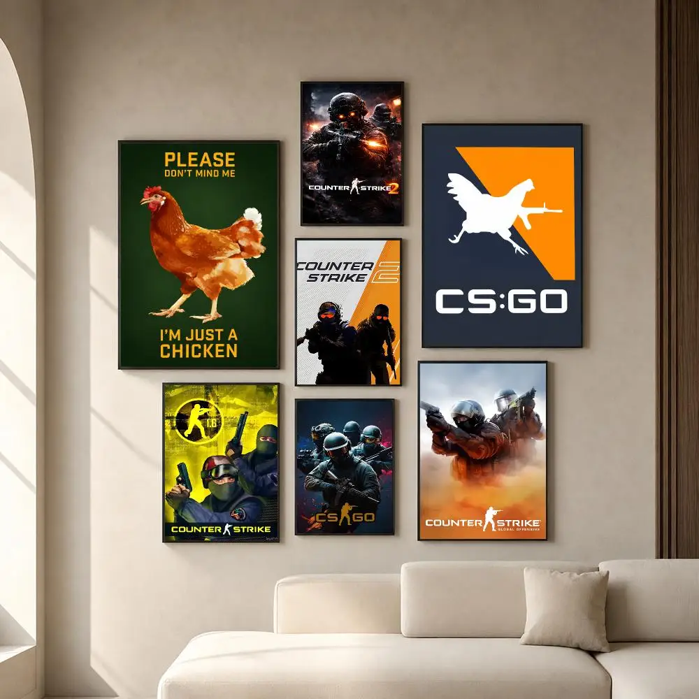 Game C-CSGO Poster PP Self-Adhesive Removable HD Waterproof Wall art Suitable Bedrooms Living Rooms Gifts