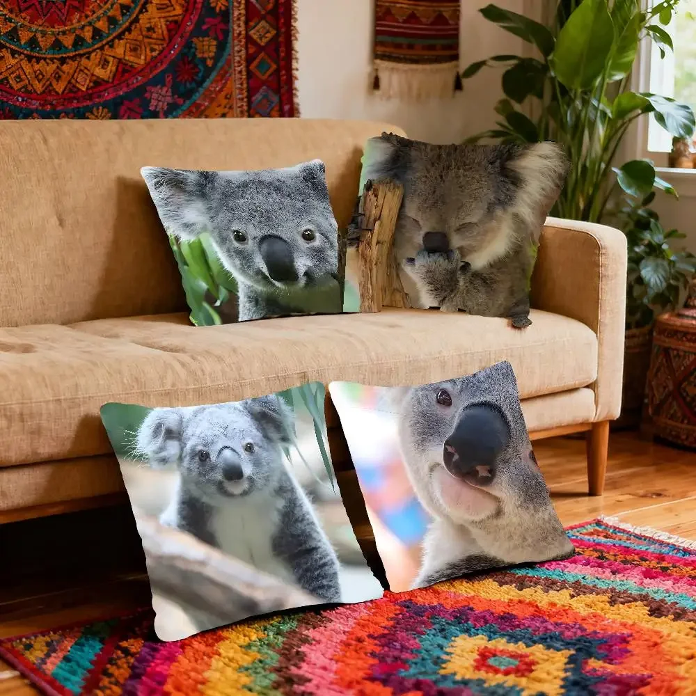 Cute Australian Koala Pillow Case Cushion Cover Soft Cute Throw Pillow Case For Car Sofa Pillowcase Polyester With Zipper