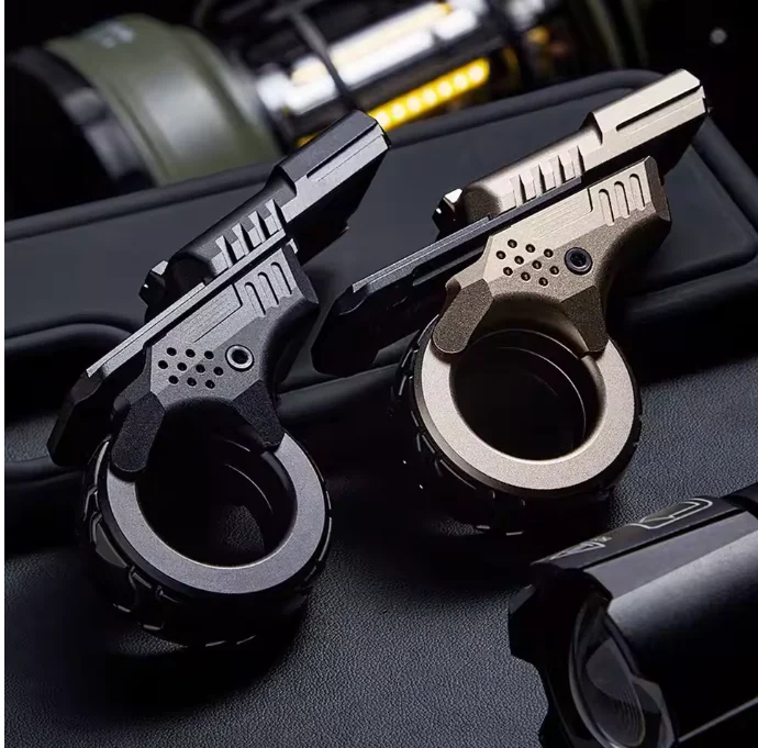 EDC Fidget Toy Azu Gun‑Shape Multi‑Function Metal Push Slider Ratchet Fidget Spinner Stress Relief Toy for Adult Collection Gift