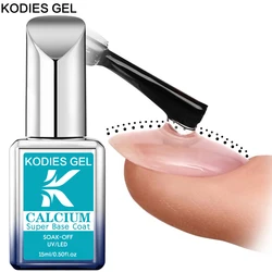 KODIES GEL Super Base Coat Gel Nail Polish 15ML Calcium Formula Base Gel Varnish Long Lasting Semi Permanent UV Manicure Nailart