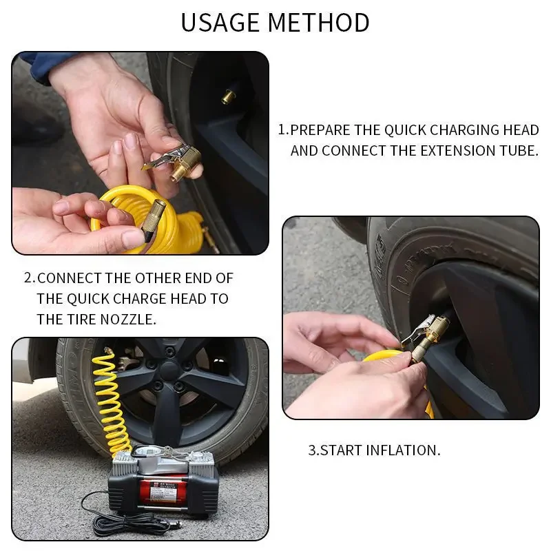 Reifenfüller mit Dichtungsverriegelung – Messing-Ventilverbinder für Auto/LKW, Anti-Leck-Luftfutter mit Stonego Grip Tech – Detail 4