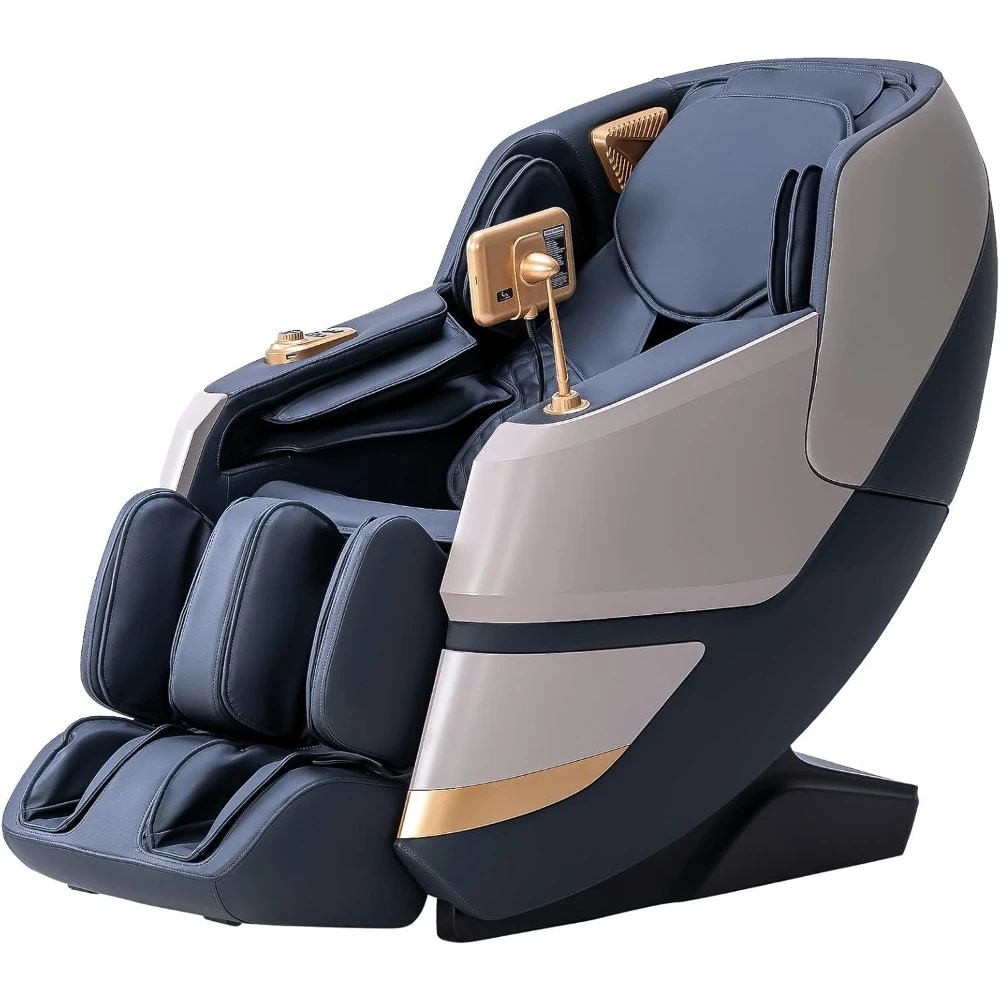 4D Massage Chair with Electric Extendable Footrest, Zero Gravity, SL Track, Deep Yoga Stretch, Foot Rollers and Heating